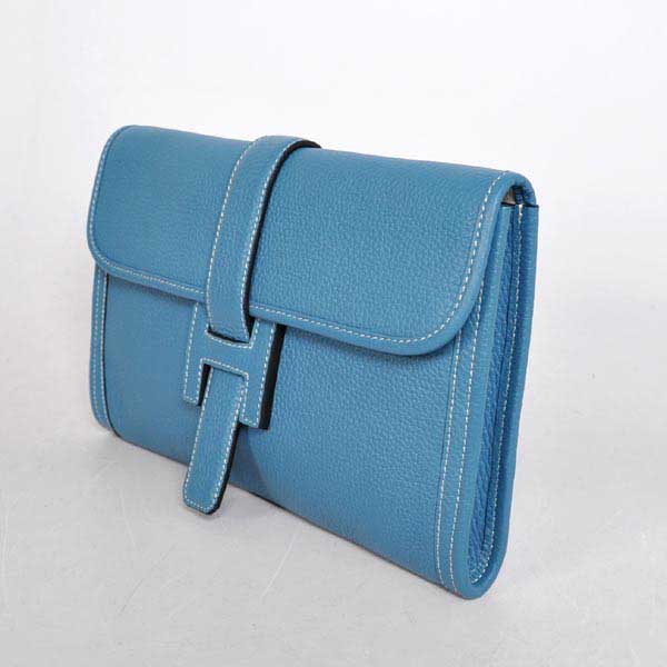 High Quality Hermes Jige Large Clutch Handbag Blue 1053 Replica